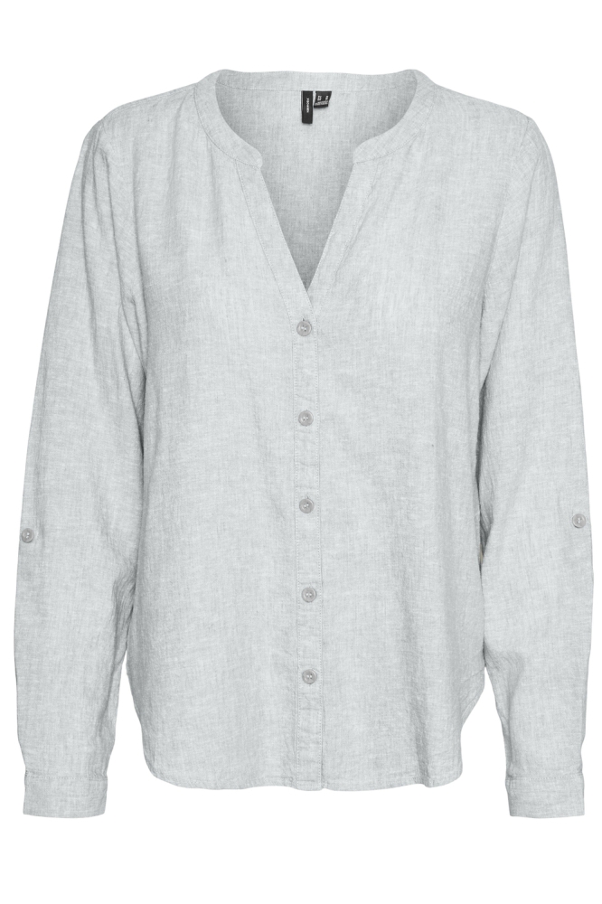 VMLINN LS V-NECK SHIRT WVN NOOS 10323030 GRAY MIST